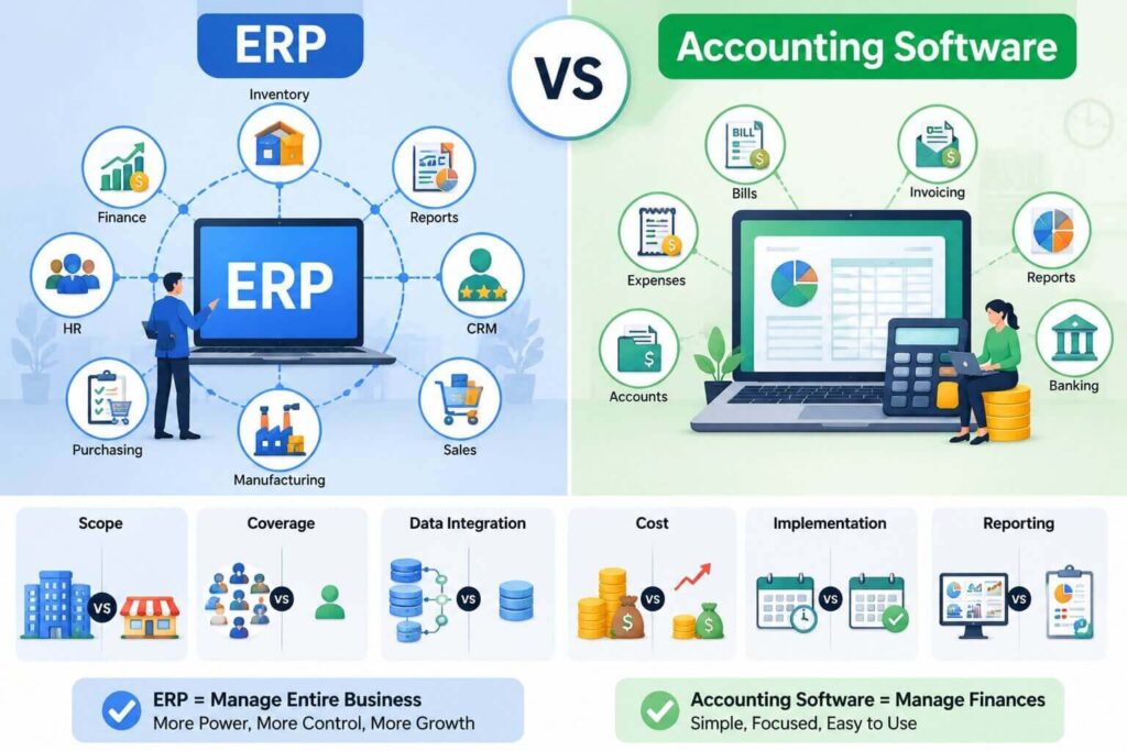 What is the Difference Between ERP vs Accounting Software?