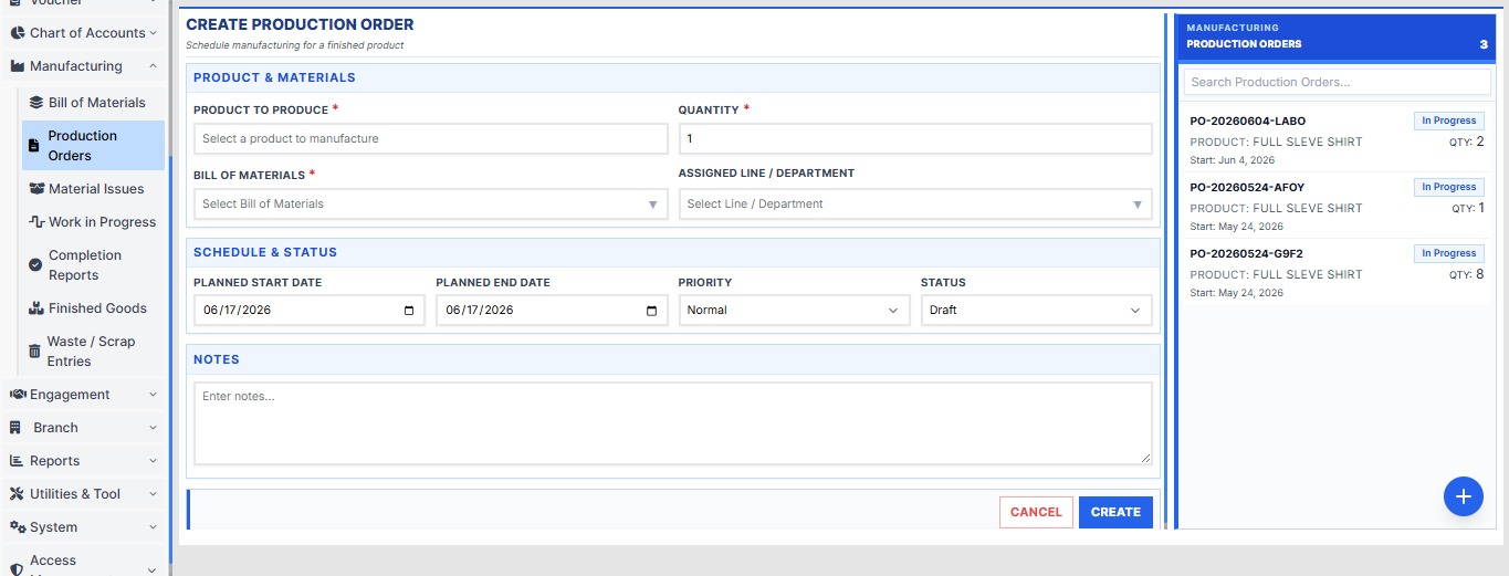 ERP implementation process in modern business system dashboard