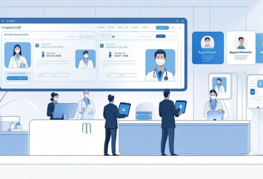 Dashboard view of hospital ERP software showing patient records, billing, and appointment modules